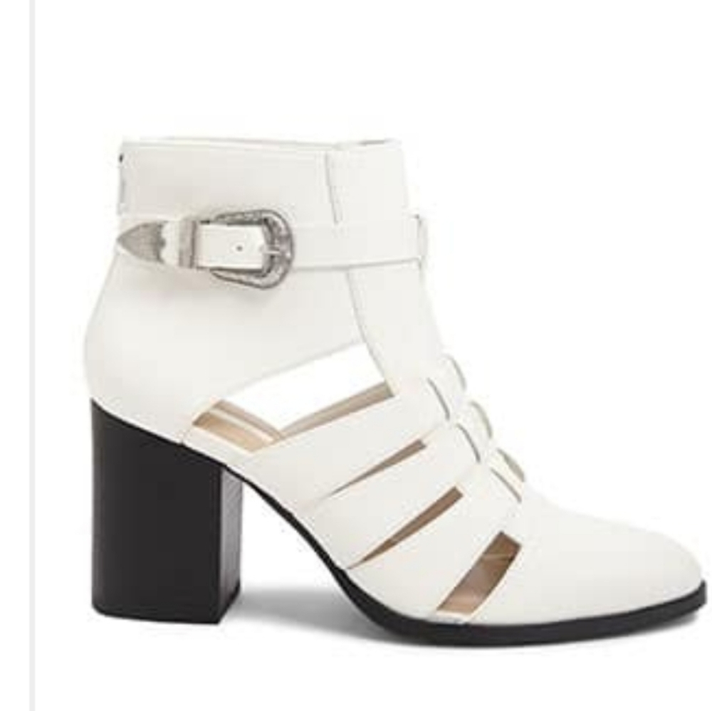 Forever 21 buckle cutout booties